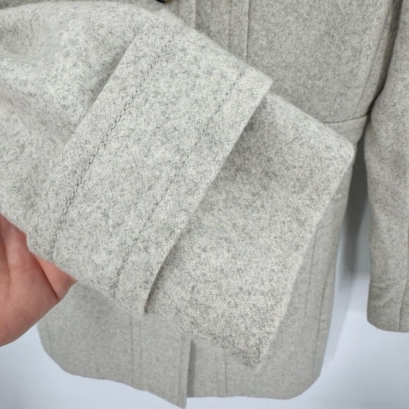 J.Crew Retro Lady Day Wool Blend Mandarin Collar Pleated Peplum Peacoat - Picture 5 of 6